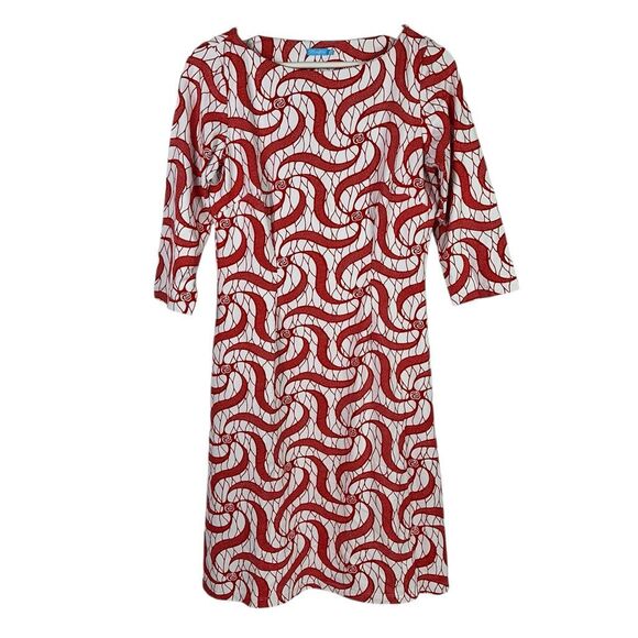 J. McLaughlin Small Sophia Dress Red White - Picture 1 of 5